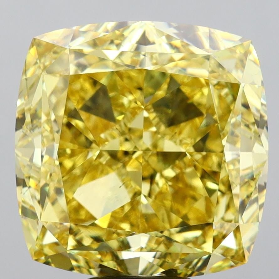 Loose Diamond - CUSHION MODIFIED 12.63ct Fancy Vivid Yellow VS2: Loose Diamond - CUSHION MODIFIED 12.63ct Fancy Vivid Yellow VS2 Source: This is a real non-mined Diamond that has been grown in a lab Shape: CUSHION MODIFIED Carats: 12.63 Color: Fancy Vivid Yellow Ce