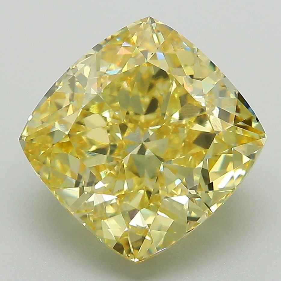 Loose Diamond - CUSHION MODIFIED 5.37ct Fancy Vivid Yellow VS1: Loose Diamond - CUSHION MODIFIED 5.37ct Fancy Vivid Yellow VS1 Source: This is a real non-mined Diamond that has been grown in a lab Shape: CUSHION MODIFIED Carats: 5.37 Color: Fancy Vivid Yellow Cert