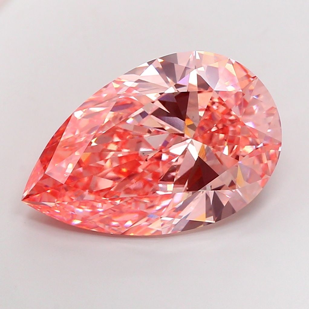 Loose Diamond - PEAR 23.23ct Fancy Vivid Pink VS2: Loose Diamond - PEAR 23.23ct Fancy Vivid Pink VS2 Source: This is a real non-mined Diamond that has been grown in a lab Shape: PEAR Carats: 23.23 Color: Fancy Vivid Pink Certification: IGI Video: