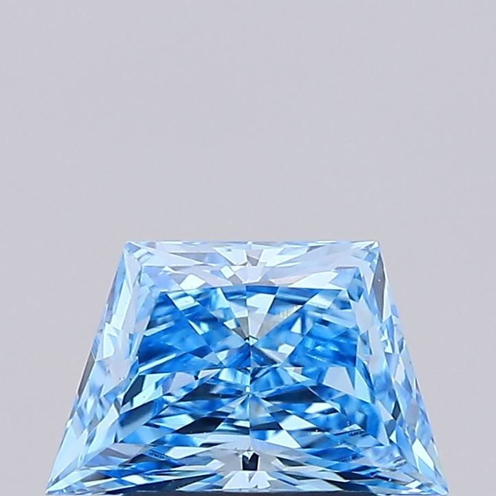 Loose Diamond - TRAPEZOID 1.18ct Fancy Vivid Blue VS1: Loose Diamond - TRAPEZOID 1.18ct Fancy Vivid Blue VS1 Source: This is a real non-mined Diamond that has been grown in a lab Shape: TRAPEZOID Carats: 1.18 Color: Fancy Vivid Blue Certification: IGI Vid