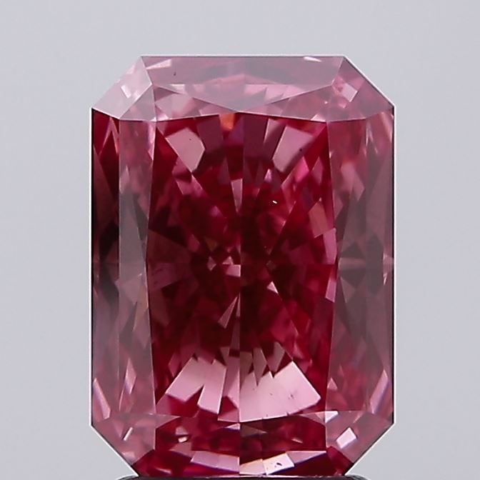 Loose Diamond - RADIANT 2.63ct Fancy Vivid Pink SI1: Loose Diamond - RADIANT 2.63ct Fancy Vivid Pink SI1 Source: This is a real non-mined Diamond that has been grown in a lab Shape: RADIANT Carats: 2.63 Color: Fancy Vivid Pink Certification: IGI Video:
