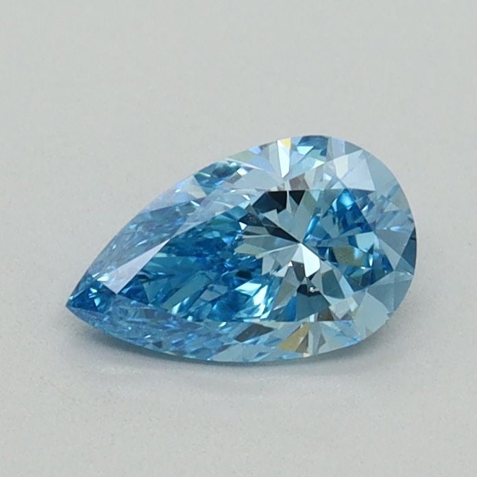Loose Diamond - PEAR 0.5ct Fancy Blue VS2: Loose Diamond - PEAR 0.5ct Fancy Blue VS2 Source: This is a real non-mined Diamond that has been grown in a lab Shape: PEAR Carats: 0.5 Color: Fancy Blue Certification: NONE Video: