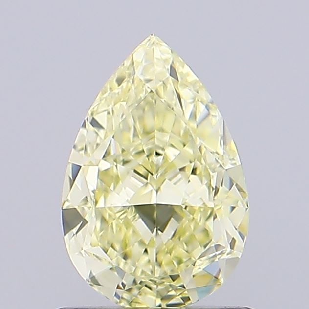 Loose Diamond - PEAR 1.06ct Fancy Light Yellow VVS2: Loose Diamond - PEAR 1.06ct Fancy Light Yellow VVS2 Source: This is a real non-mined Diamond that has been grown in a lab Shape: PEAR Carats: 1.06 Color: Fancy Light Yellow Certification: IGI Video:
