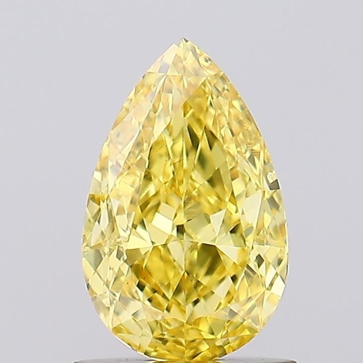 Loose Diamond - PEAR 1.02ct Fancy Vivid Yellow VS2: Loose Diamond - PEAR 1.02ct Fancy Vivid Yellow VS2 Source: This is a real non-mined Diamond that has been grown in a lab Shape: PEAR Carats: 1.02 Color: Fancy Vivid Yellow Certification: IGI Video: