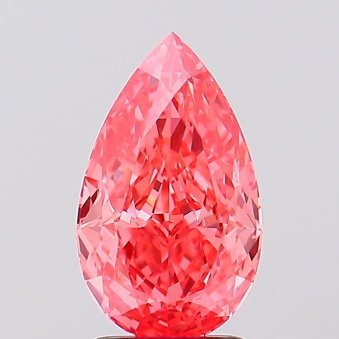 Loose Diamond - PEAR 2.38ct Fancy Vivid Pink VVS2: Loose Diamond - PEAR 2.38ct Fancy Vivid Pink VVS2 Source: This is a real non-mined Diamond that has been grown in a lab Shape: PEAR Carats: 2.38 Color: Fancy Vivid Pink Certification: IGI Video: