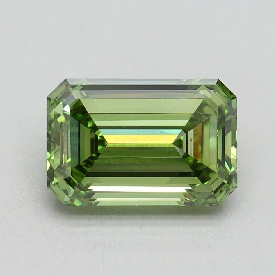 Loose Diamond - EMERALD 2.02ct Fancy Vivid Green VS2 (1 of 1)