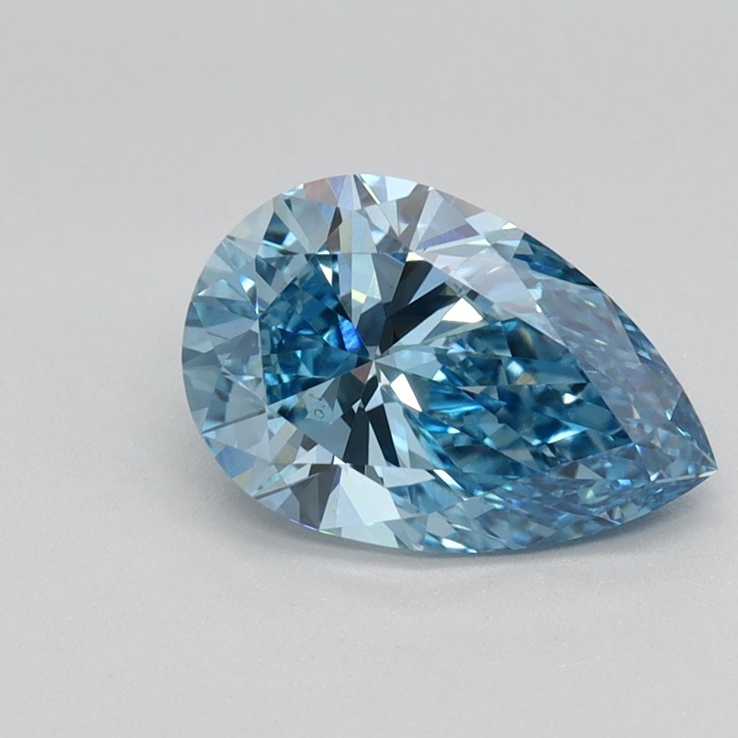 Loose Diamond - PEAR 1.35ct Fancy Vivid Blue VS1: Loose Diamond - PEAR 1.35ct Fancy Vivid Blue VS1 Source: This is a real non-mined Diamond that has been grown in a lab Shape: PEAR Carats: 1.35 Color: Fancy Vivid Blue Certification: IGI Video: