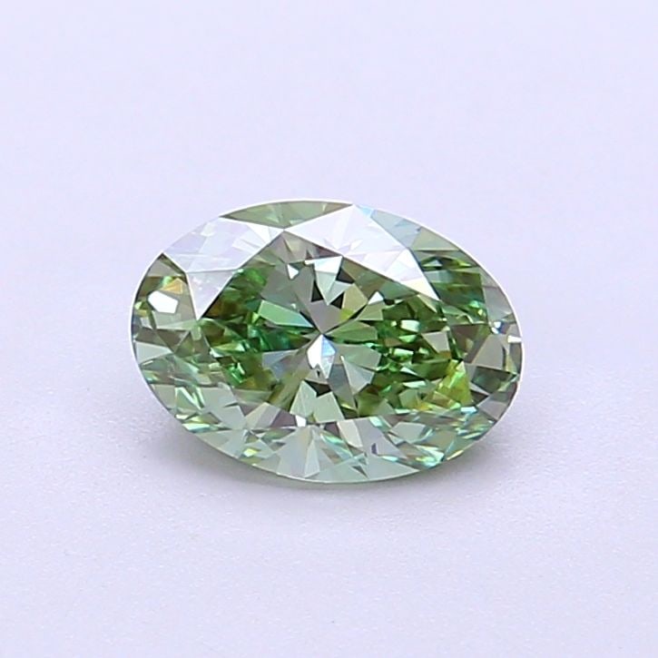 Loose Diamond - OVAL 0.86ct Fancy Vivid Green VVS2: Loose Diamond - OVAL 0.86ct Fancy Vivid Green VVS2 Source: This is a real non-mined Diamond that has been grown in a lab Shape: OVAL Carats: 0.86 Color: Fancy Vivid Green Certification: IGI Video: