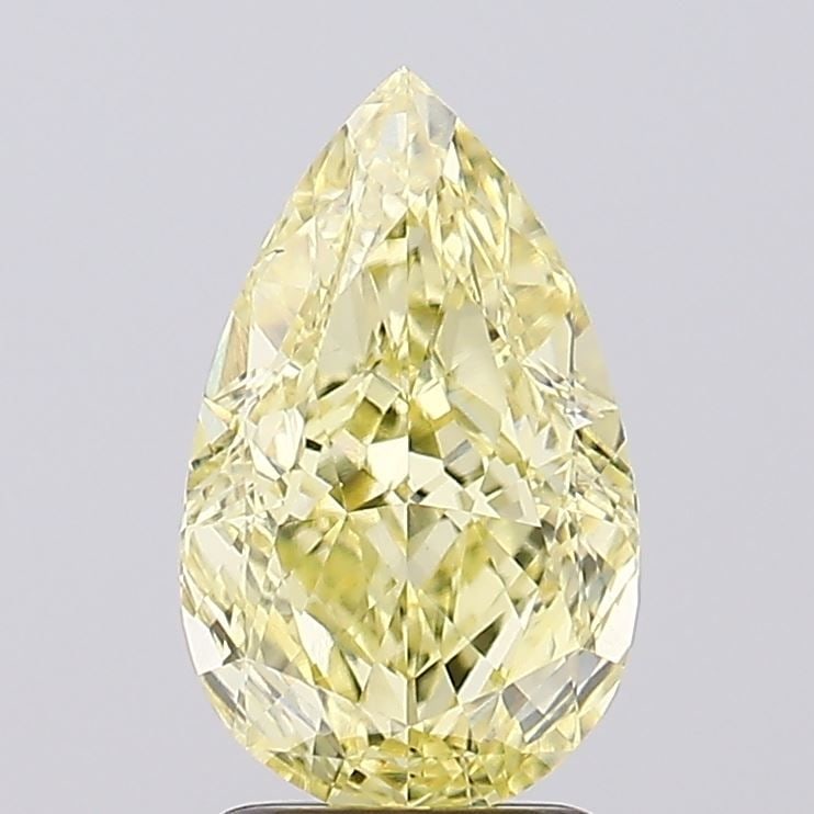 Loose Diamond - PEAR 2.53ct Fancy Intense Yellow VS2: Loose Diamond - PEAR 2.53ct Fancy Intense Yellow VS2 Source: This is a real non-mined Diamond that has been grown in a lab Shape: PEAR Carats: 2.53 Color: Fancy Intense Yellow Certification: IGI Video
