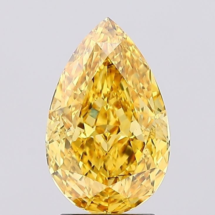Loose Diamond - PEAR 2.75ct Fancy Vivid Yellow VS2: Loose Diamond - PEAR 2.75ct Fancy Vivid Yellow VS2 Source: This is a real non-mined Diamond that has been grown in a lab Shape: PEAR Carats: 2.75 Color: Fancy Vivid Yellow Certification: IGI Video: