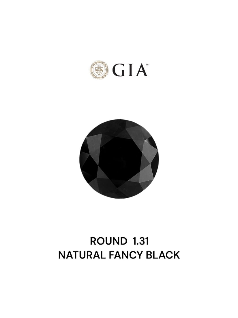 Loose Diamond - ROUND 1.31ct Fancy Black VVS2: Loose Diamond - ROUND 1.31ct Fancy Black VVS2 Source: Natural Shape: ROUND Carats: 1.31 Color: Fancy Black Certification: GIA Video: