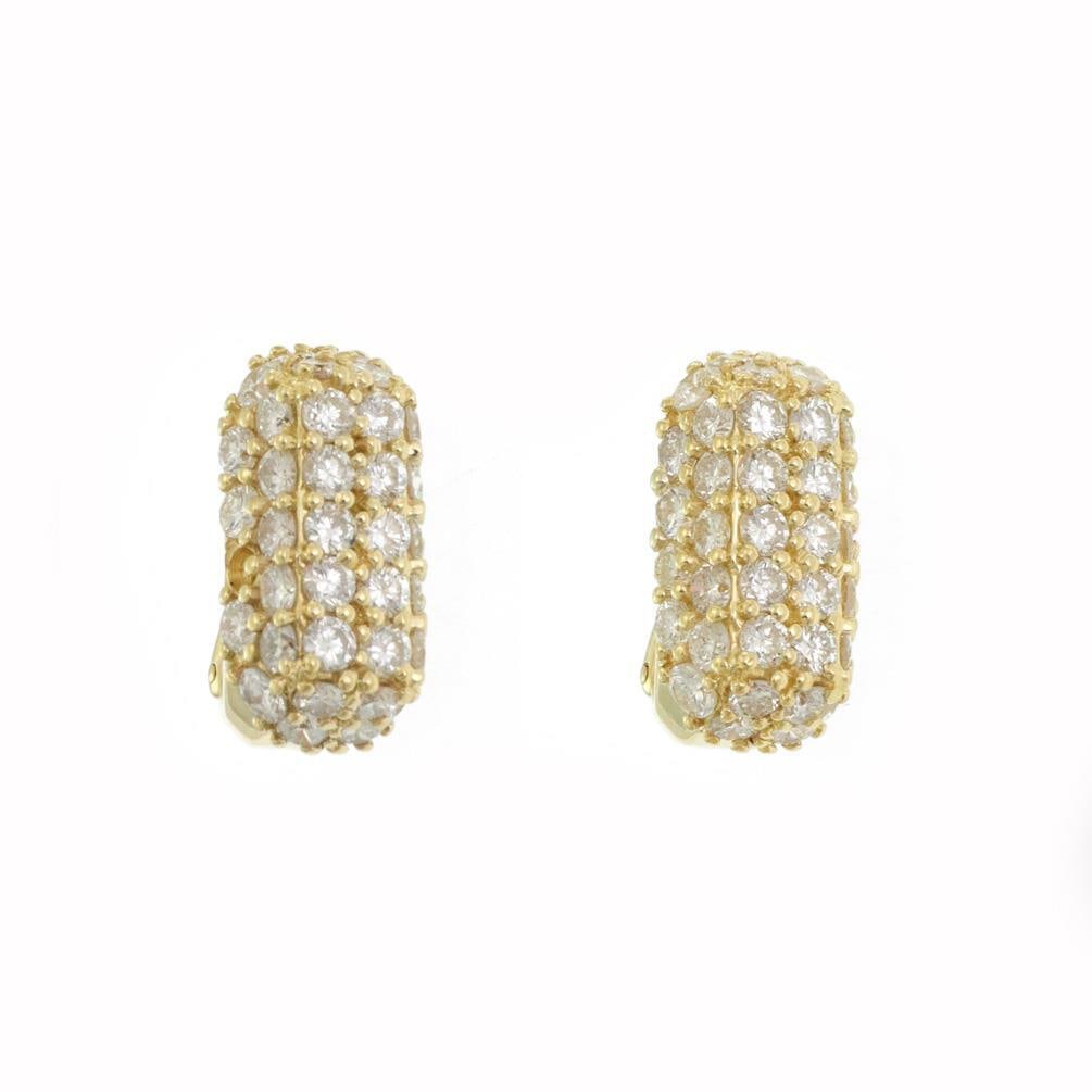 Jose Hess 5.5ct Diamond Long Huggie Earrings in 18k Gold: Jose Hess 5.5ct Diamond Long Huggie Earrings in 18k Gold Elevate your style with these exquisite Jose Hess long huggie earrings, elegantly crafted from 18k yellow gold. Featuring a stunning half dome