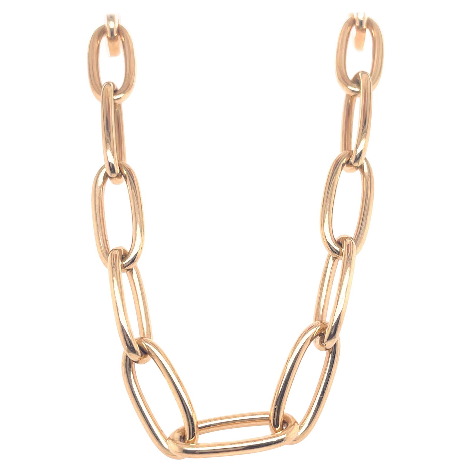 Harbor Diamonds 14k Yellow Gold 18in Paperclip Chain Necklace: Harbor Diamonds 14k Yellow Gold 18in Paperclip Chain Necklace This exquisite Oval Yellow Gold Paperclip Chain Necklace is crafted from 14k yellow gold, weighing 25.19 g. With a modern style, it measur