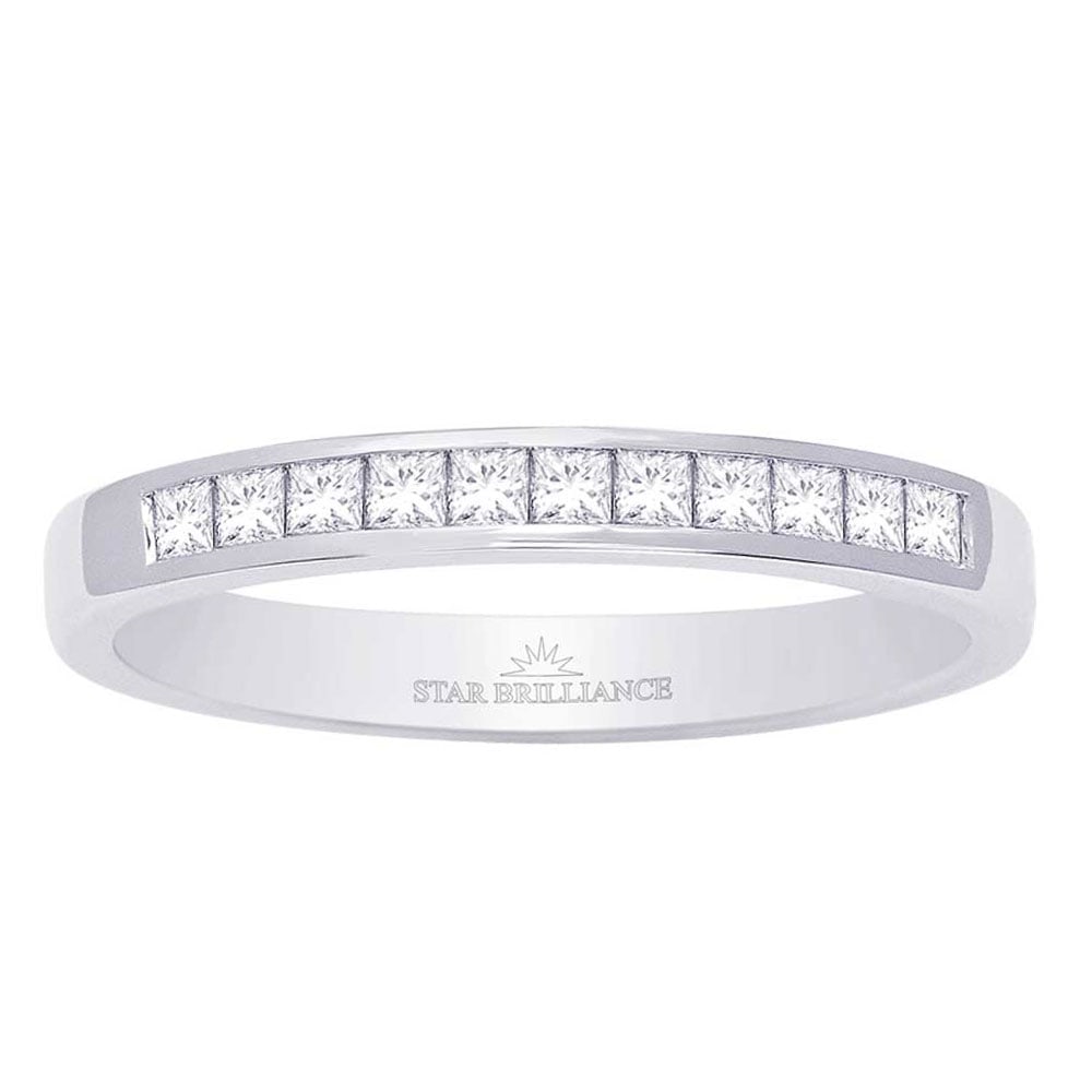 14K White Gold 1/2 Ct.Tw. Diamond Ladies Machine Band: 14K White Gold 1/2 Ct.Tw. Diamond Ladies Machine Band A Simple And Sophisticated Band Crafted In 14K And Set With Diamonds. This Wedding Ring Band Is A Thoughtful Symbol Of Your Marriage Commitment. .