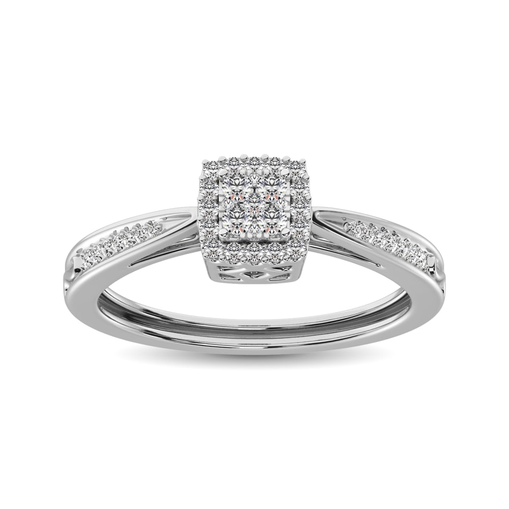 10K White Gold 1/5 Ct.Tw. Diamond Promise Ring: 10K White Gold 1/5 Ct.Tw. Diamond Promise Ring This Beautiful Ring Is Available In 10K White Gold. There Are 39 Round Diamonds With A Total Carat Weight Of 1/5 Ct.Tw. Set In A Prong Setting. 10k White