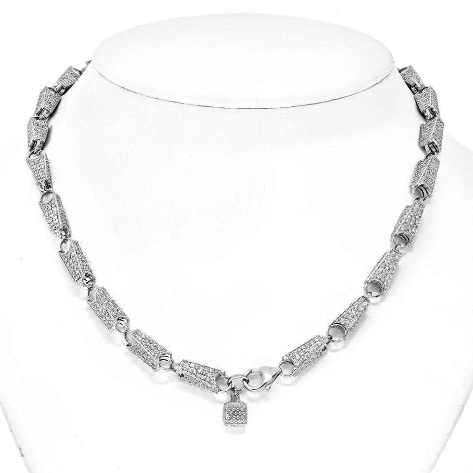 15.68cts Diamond Link Chain Necklace in 14K White Gold (1 of 6)