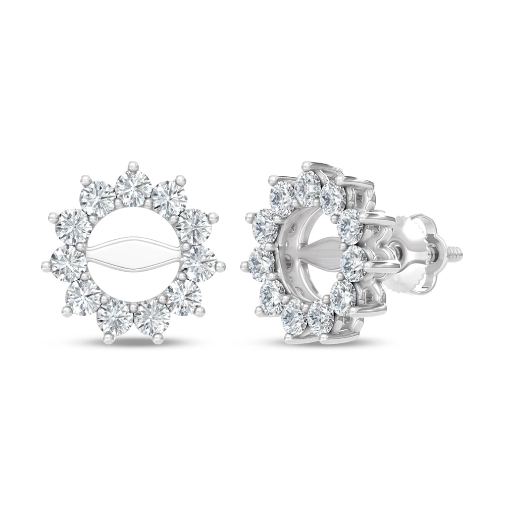 14K White Gold Lab Grown Diamond 3/4 Ct.Tw. Jacket Earrings: 14K White Gold Lab Grown Diamond 3/4 Ct.Tw. Jacket Earrings Polished 14K white gold jacket earrings accented with lab-grown diamonds totaling 3/4 carat total weight, perfect for refined sophistication