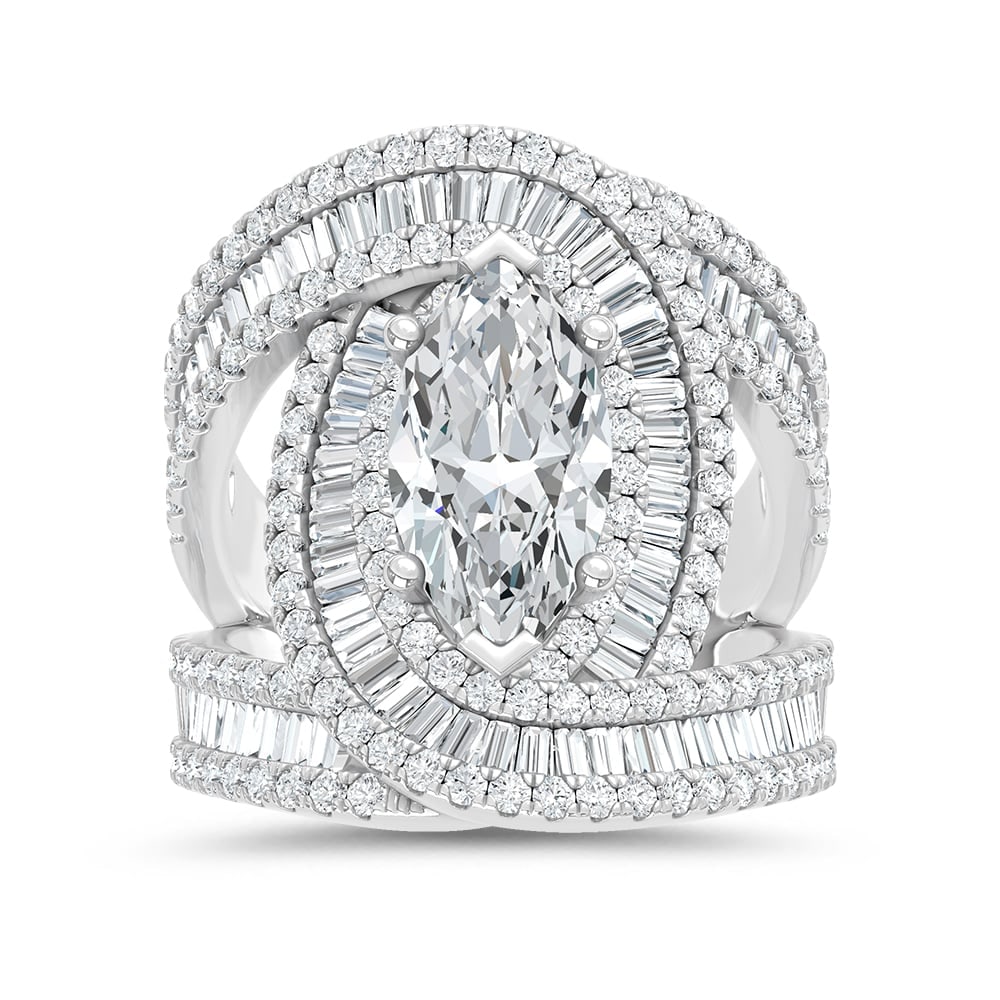 14K White Gold Lab Grown Diamond 4 Ct.Tw. Engagement Ring (IGI Certified Center 2ct): 14K White Gold Lab Grown Diamond 4 Ct.Tw. Engagement Ring (IGI Certified Center 2ct) 14k White Gold Stone Color: D-f Stone Clarity: Vs This item may take 2-5 weeks for shipping. PLEASE NOTE: Framed, L