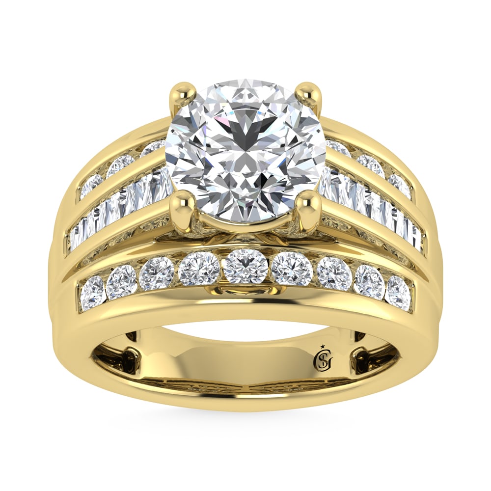 14K Yellow Gold Lab Grown Diamond 6 ct.Tw. Round Shape Engagement Ring (IGI Certified 5ct): 14K Yellow Gold Lab Grown Diamond 6 ct.Tw. Round Shape Engagement Ring (IGI Certified 5ct) 14K Yellow Gold Lab Grown Diamond 6 Ct.Tw. Round Shape Engagement Ring (IGI Certified 5CT) 14k Yellow Gold St