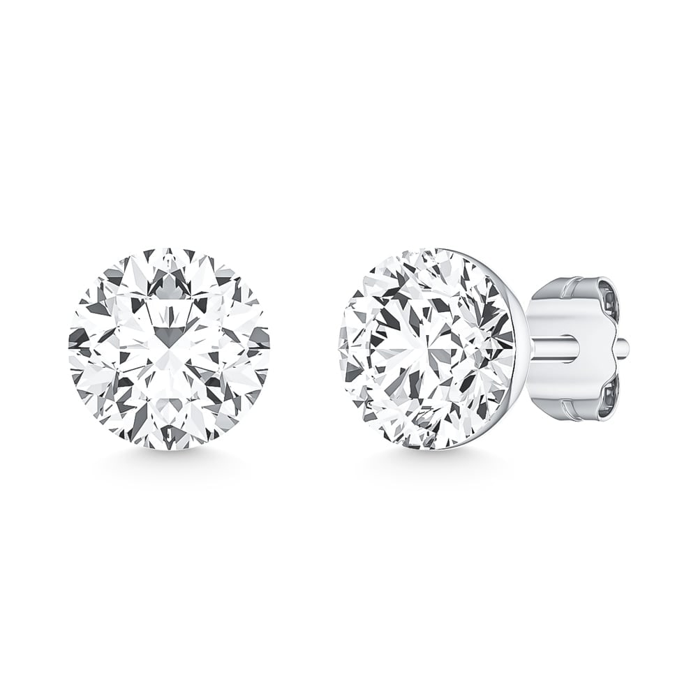 14K White Gold Lab Grown Diamond 1 Ct.Tw. Martine Stud Earrings (Available in 1ct to 2ct): 14K White Gold Lab Grown Diamond 1 Ct.Tw. Martine Stud Earrings (Available in 1ct to 2ct) Crafted in white gold, these martini studs showcase 1 Ct.Tw. of lab-grown diamonds for sleek, modern elegance.