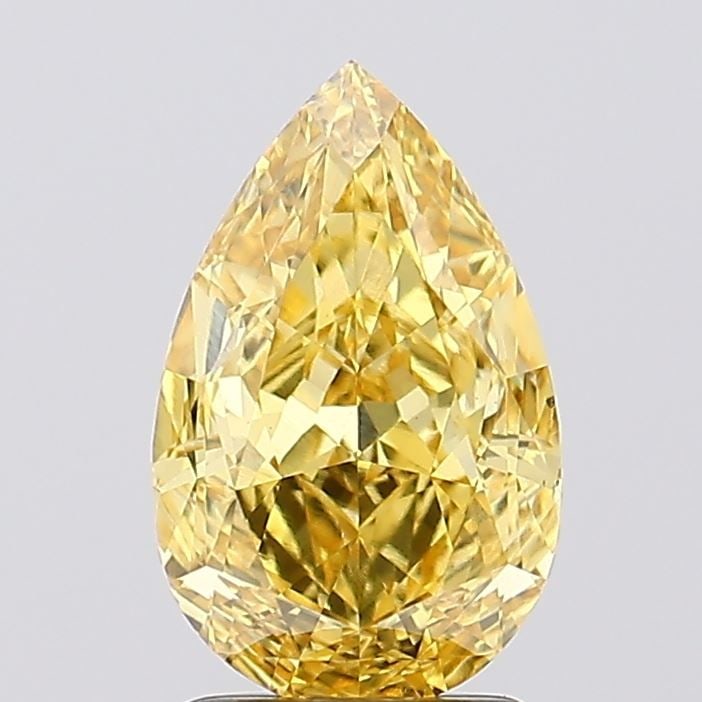 Loose Diamond - PEAR 2.22ct Fancy Vivid Yellow VS2: Loose Diamond - PEAR 2.22ct Fancy Vivid Yellow VS2 Source: This is a real non-mined Diamond that has been grown in a lab Shape: PEAR Carats: 2.22 Color: Fancy Vivid Yellow Certification: IGI Video: