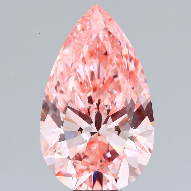 Loose Diamond - PEAR 8.13ct Fancy Vivid Pink VVS2: Loose Diamond - PEAR 8.13ct Fancy Vivid Pink VVS2 Source: This is a real non-mined Diamond that has been grown in a lab Shape: PEAR Carats: 8.13 Color: Fancy Vivid Pink Certification: IGI Video: