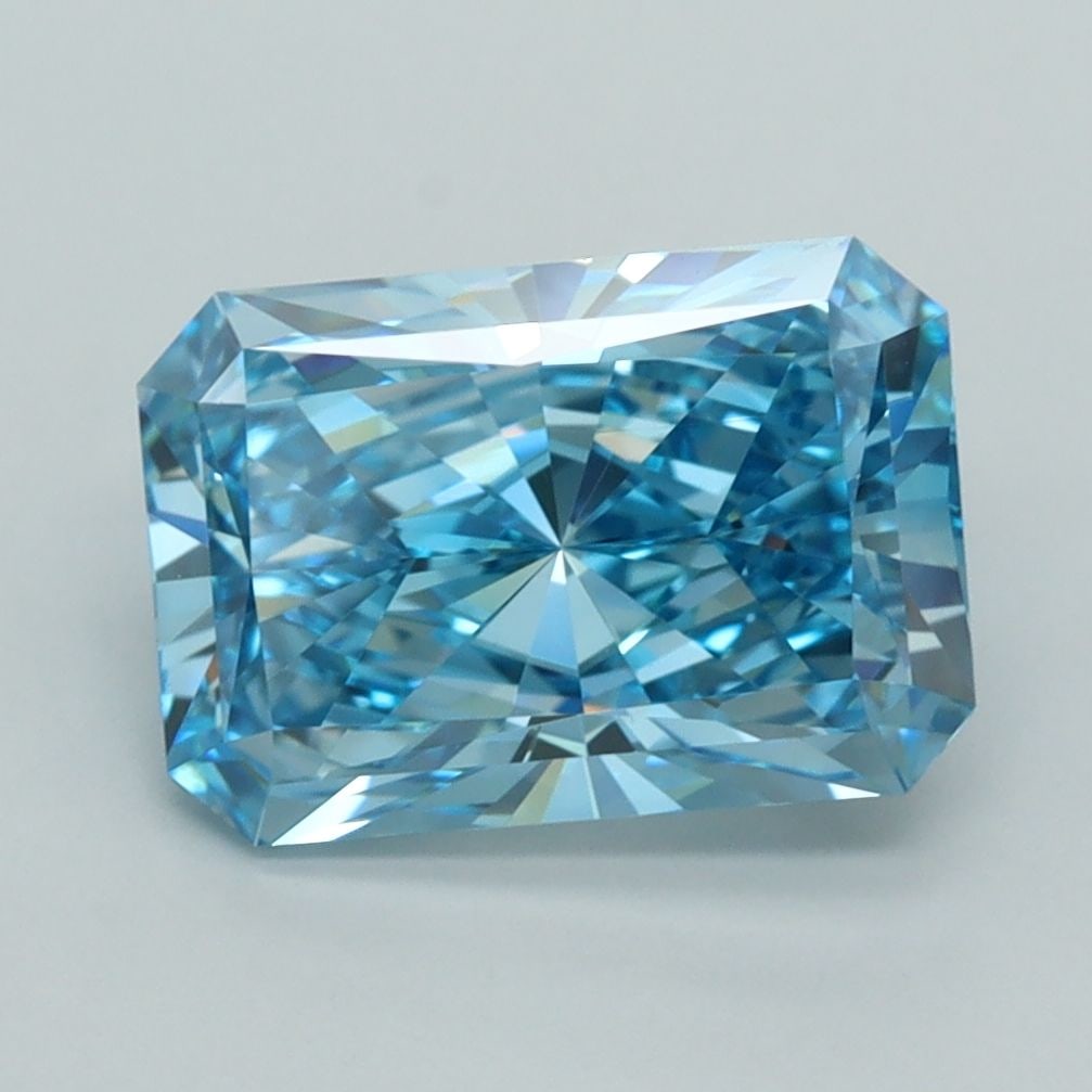 Loose Diamond - RADIANT 3.05ct Fancy Vivid Blue VVS2: Loose Diamond - RADIANT 3.05ct Fancy Vivid Blue VVS2 Source: This is a real non-mined Diamond that has been grown in a lab Shape: RADIANT Carats: 3.05 Color: Fancy Vivid Blue Certification: IGI Video: