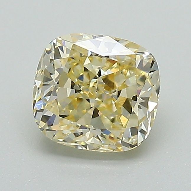 Loose Diamond - CUSHION BRILLIANT 1.01ct Fancy Light Yellow VS1: Loose Diamond - CUSHION BRILLIANT 1.01ct Fancy Light Yellow VS1 Source: This is a real non-mined Diamond that has been grown in a lab Shape: CUSHION BRILLIANT Carats: 1.01 Color: Fancy Light Yellow Ce