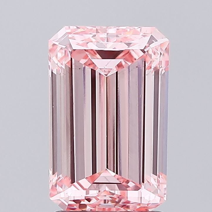 Loose Diamond - EMERALD 2.23ct Fancy Vivid Pink VS2: Loose Diamond - EMERALD 2.23ct Fancy Vivid Pink VS2 Source: This is a real non-mined Diamond that has been grown in a lab Shape: EMERALD Carats: 2.23 Color: Fancy Vivid Pink Certification: IGI Video: