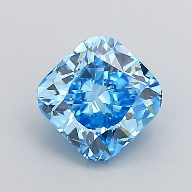 Loose Diamond - CUSHION MODIFIED 1.0ct Fancy Vivid Blue VS1: Loose Diamond - CUSHION MODIFIED 1.0ct Fancy Vivid Blue VS1 Source: This is a real non-mined Diamond that has been grown in a lab Shape: CUSHION MODIFIED Carats: 1.0 Color: Fancy Vivid Blue Certificat
