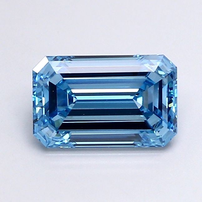 Loose Diamond - EMERALD 2.41ct Fancy Vivid Blue VS1: Loose Diamond - EMERALD 2.41ct Fancy Vivid Blue VS1 Source: This is a real non-mined Diamond that has been grown in a lab Shape: EMERALD Carats: 2.41 Color: Fancy Vivid Blue Certification: IGI Video: