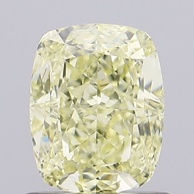 Loose Diamond - CUSHION MODIFIED 1.05ct Fancy Light Yellow VS1: Loose Diamond - CUSHION MODIFIED 1.05ct Fancy Light Yellow VS1 Source: This is a real non-mined Diamond that has been grown in a lab Shape: CUSHION MODIFIED Carats: 1.05 Color: Fancy Light Yellow Cert