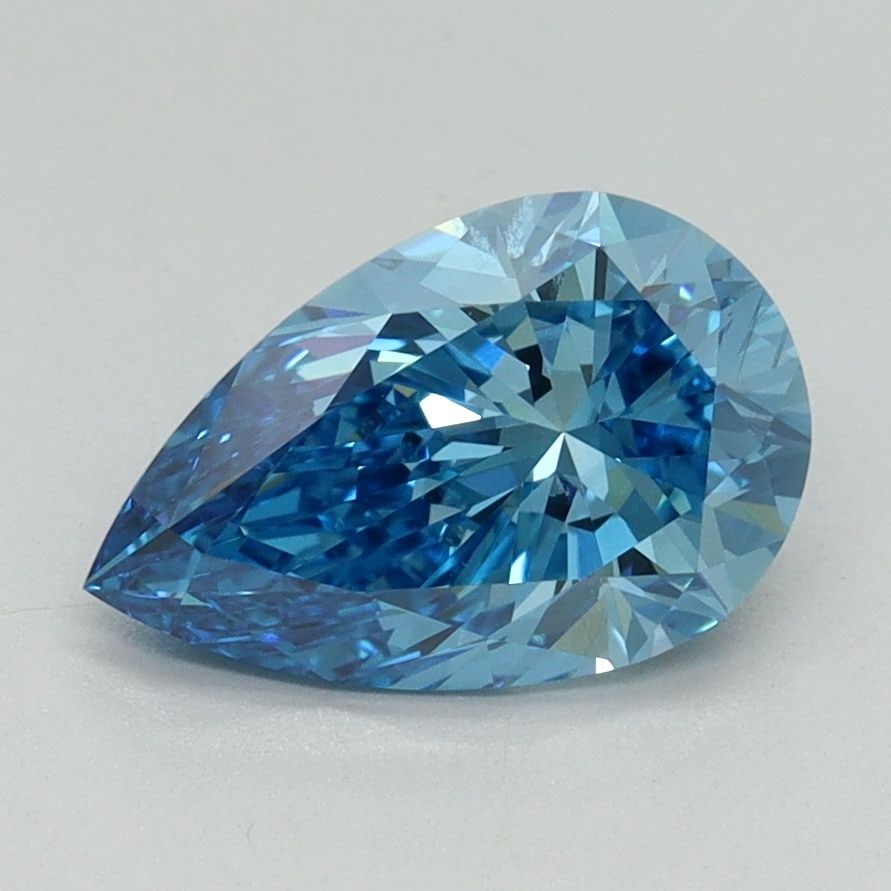 Loose Diamond - PEAR 1.58ct Fancy Vivid Blue VS1: Loose Diamond - PEAR 1.58ct Fancy Vivid Blue VS1 Source: This is a real non-mined Diamond that has been grown in a lab Shape: PEAR Carats: 1.58 Color: Fancy Vivid Blue Certification: IGI Video: