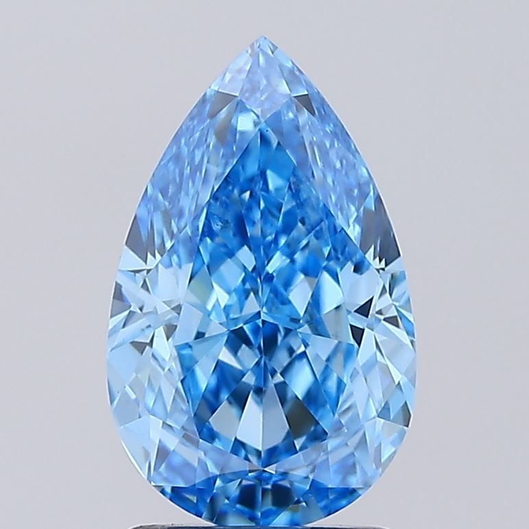 Loose Diamond - PEAR 2.46ct Fancy Vivid Blue VS1: Loose Diamond - PEAR 2.46ct Fancy Vivid Blue VS1 Source: This is a real non-mined Diamond that has been grown in a lab Shape: PEAR Carats: 2.46 Color: Fancy Vivid Blue Certification: IGI Video:
