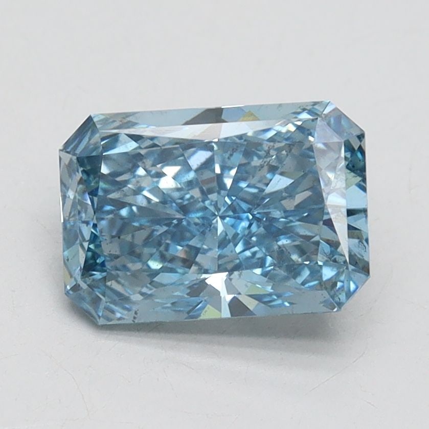 Loose Diamond - RADIANT 1.51ct Fancy Vivid Blue SI1: Loose Diamond - RADIANT 1.51ct Fancy Vivid Blue SI1 Source: This is a real non-mined Diamond that has been grown in a lab Shape: RADIANT Carats: 1.51 Color: Fancy Vivid Blue Certification: IGI Video: