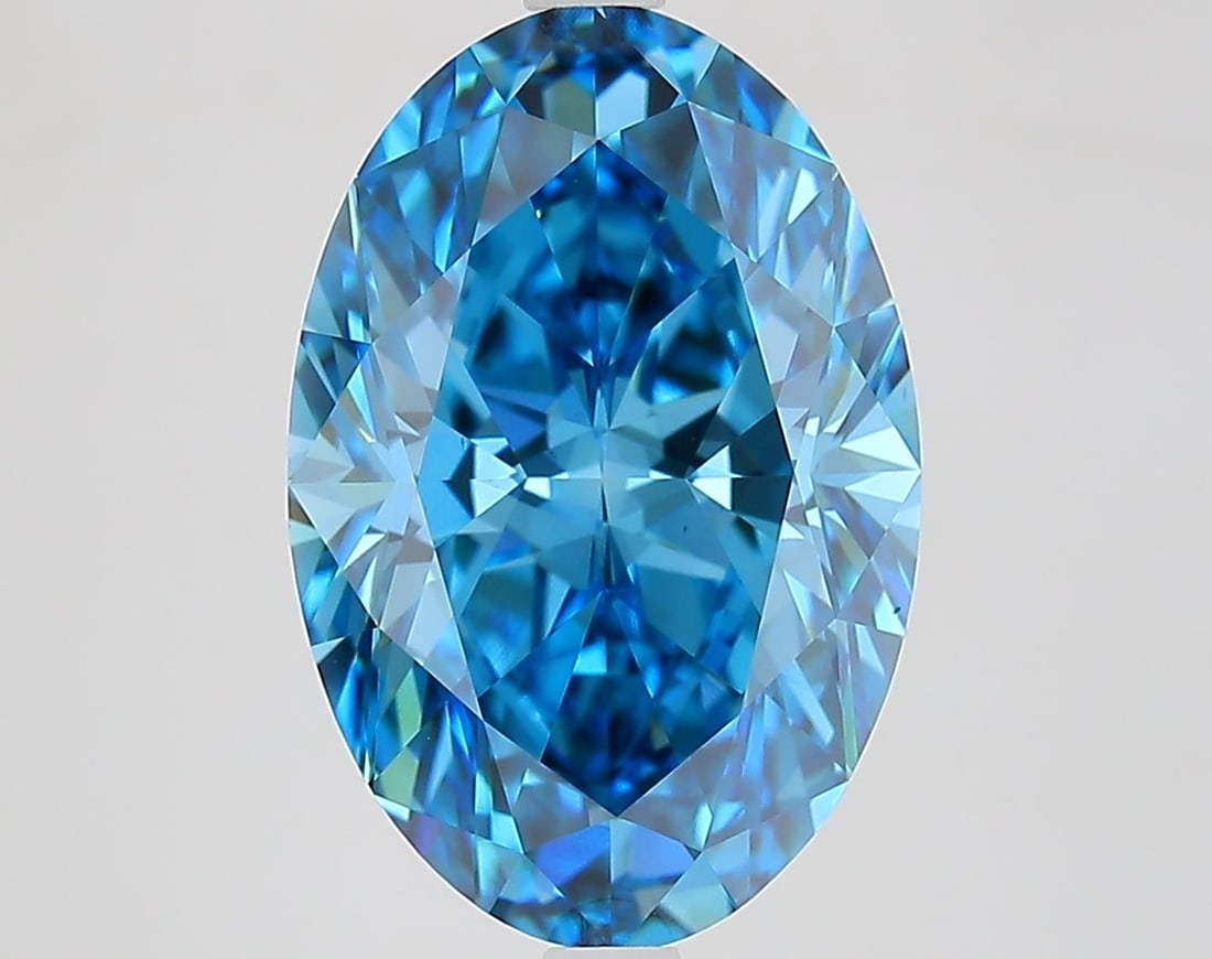 Loose Diamond - OVAL 5.11ct Fancy Vivid Blue VS1: Loose Diamond - OVAL 5.11ct Fancy Vivid Blue VS1 Source: This is a real non-mined Diamond that has been grown in a lab Shape: OVAL Carats: 5.11 Color: Fancy Vivid Blue Certification: IGI Video:
