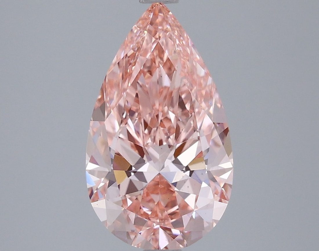 Loose Diamond - PEAR 3.01ct Fancy Vivid Pink VS1: Loose Diamond - PEAR 3.01ct Fancy Vivid Pink VS1 Source: This is a real non-mined Diamond that has been grown in a lab Shape: PEAR Carats: 3.01 Color: Fancy Vivid Pink Certification: IGI Video: