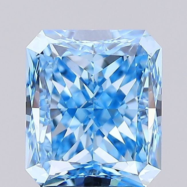 Loose Diamond - RADIANT 2.51ct Fancy Vivid Blue VS1: Loose Diamond - RADIANT 2.51ct Fancy Vivid Blue VS1 Source: This is a real non-mined Diamond that has been grown in a lab Shape: RADIANT Carats: 2.51 Color: Fancy Vivid Blue Certification: IGI Video: