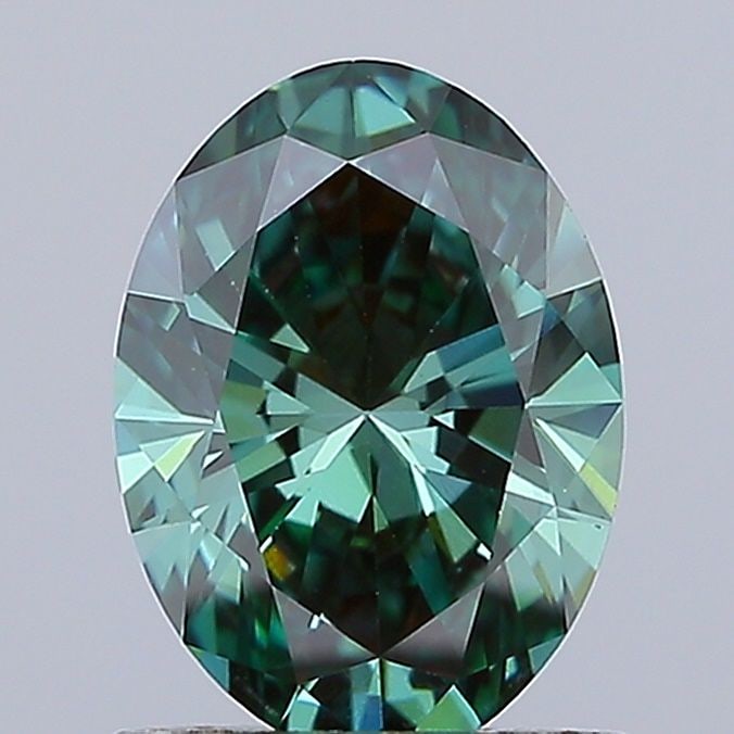 Loose Diamond - OVAL 1.03ct Fancy Vivid Green VS1: Loose Diamond - OVAL 1.03ct Fancy Vivid Green VS1 Source: This is a real non-mined Diamond that has been grown in a lab Shape: OVAL Carats: 1.03 Color: Fancy Vivid Green Certification: IGI Video: