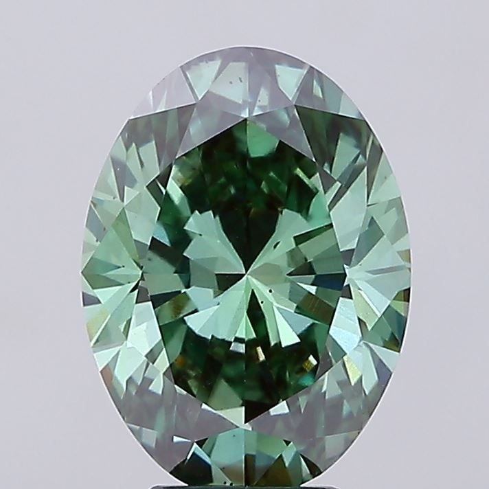 Loose Diamond - OVAL 5.06ct Fancy Vivid Green VS2: Loose Diamond - OVAL 5.06ct Fancy Vivid Green VS2 Source: This is a real non-mined Diamond that has been grown in a lab Shape: OVAL Carats: 5.06 Color: Fancy Vivid Green Certification: IGI Video: