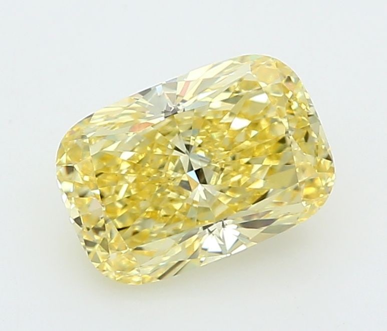 Loose Diamond - CUSHION MODIFIED 2.2ct Fancy Intense Yellow VVS2: Loose Diamond - CUSHION MODIFIED 2.2ct Fancy Intense Yellow VVS2 Source: This is a real non-mined Diamond that has been grown in a lab Shape: CUSHION MODIFIED Carats: 2.2 Color: Fancy Intense Yellow C