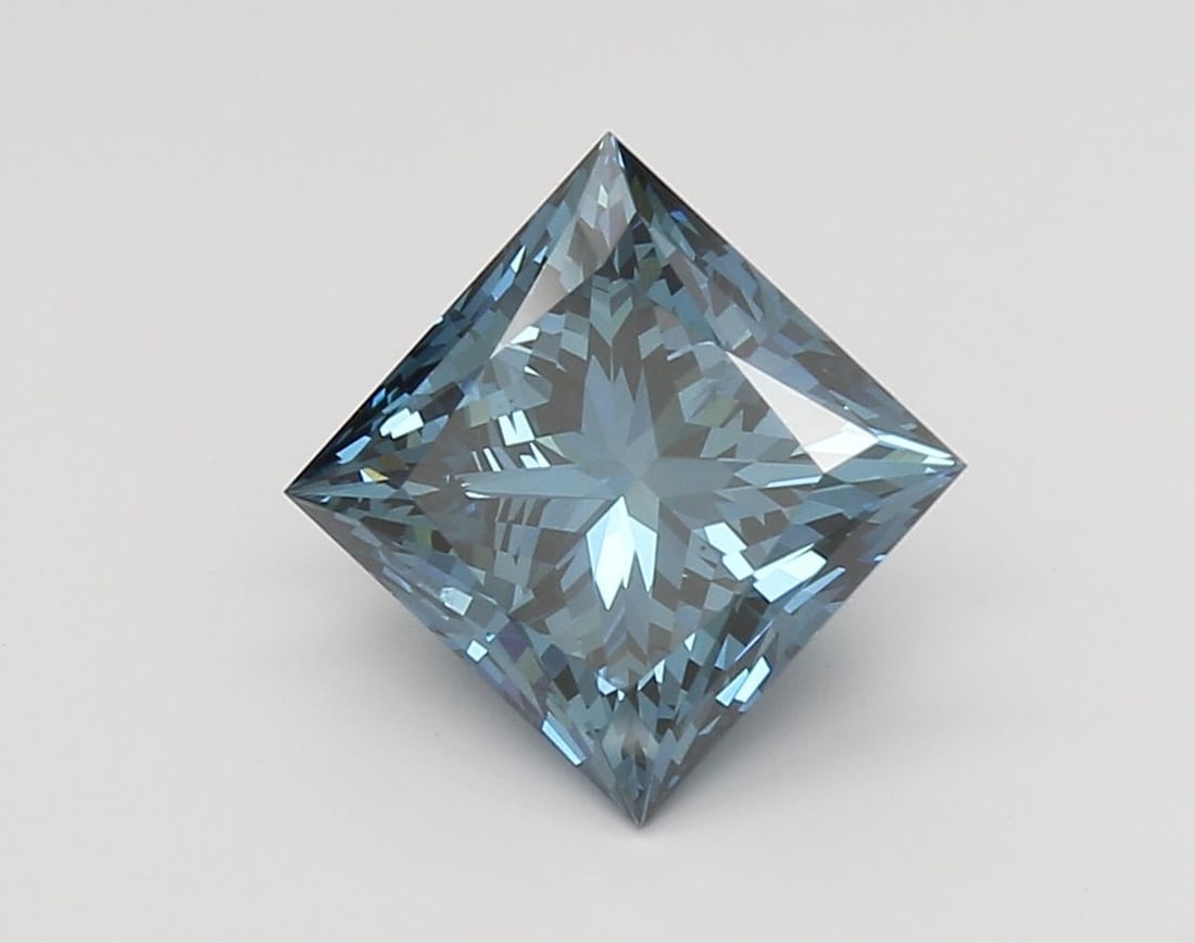 Loose Diamond - PRINCESS 3.06ct Fancy Vivid Blue VS2: Loose Diamond - PRINCESS 3.06ct Fancy Vivid Blue VS2 Source: This is a real non-mined Diamond that has been grown in a lab Shape: PRINCESS Carats: 3.06 Color: Fancy Vivid Blue Certification: IGI