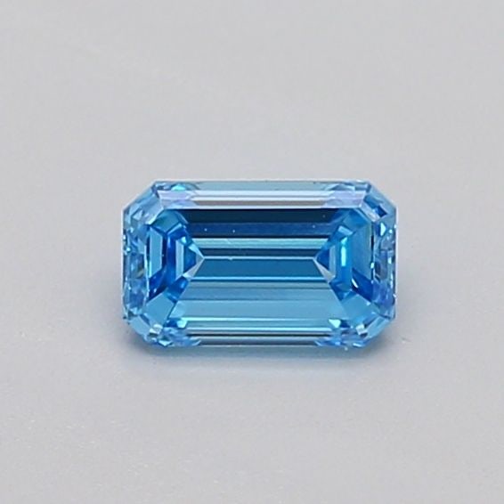 Loose Diamond - EMERALD 0.32ct Fancy Vivid Blue VS1: Loose Diamond - EMERALD 0.32ct Fancy Vivid Blue VS1 Source: This is a real non-mined Diamond that has been grown in a lab Shape: EMERALD Carats: 0.32 Color: Fancy Vivid Blue Certification: IGI Video: