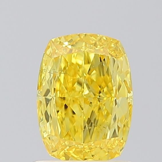 Loose Diamond - CUSHION MODIFIED 1.01ct Fancy Vivid Yellow VS2: Loose Diamond - CUSHION MODIFIED 1.01ct Fancy Vivid Yellow VS2 Source: This is a real non-mined Diamond that has been grown in a lab Shape: CUSHION MODIFIED Carats: 1.01 Color: Fancy Vivid Yellow Cert