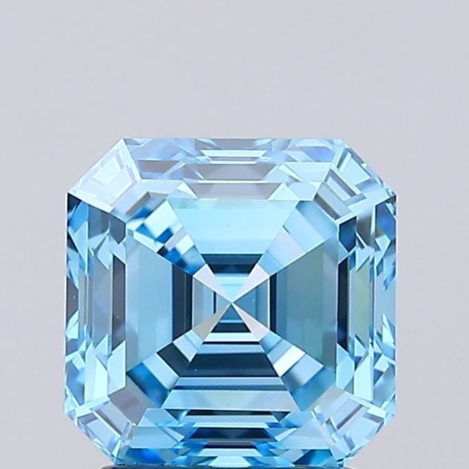 Loose Diamond - ASSCHER 2.06ct Fancy Vivid Blue VS1: Loose Diamond - ASSCHER 2.06ct Fancy Vivid Blue VS1 Source: This is a real non-mined Diamond that has been grown in a lab Shape: ASSCHER Carats: 2.06 Color: Fancy Vivid Blue Certification: IGI Video: