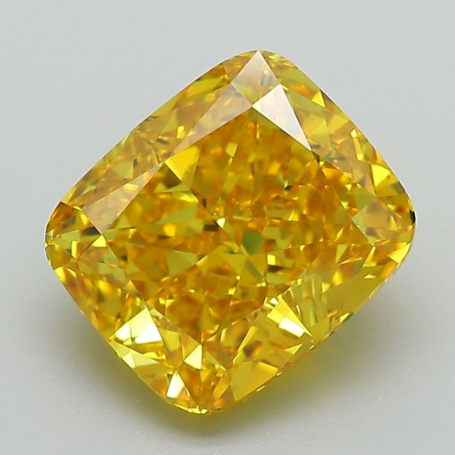 Loose Diamond - CUSHION MODIFIED 3.53ct Fancy Vivid Yellow VVS2: Loose Diamond - CUSHION MODIFIED 3.53ct Fancy Vivid Yellow VVS2 Source: This is a real non-mined Diamond that has been grown in a lab Shape: CUSHION MODIFIED Carats: 3.53 Color: Fancy Vivid Yellow