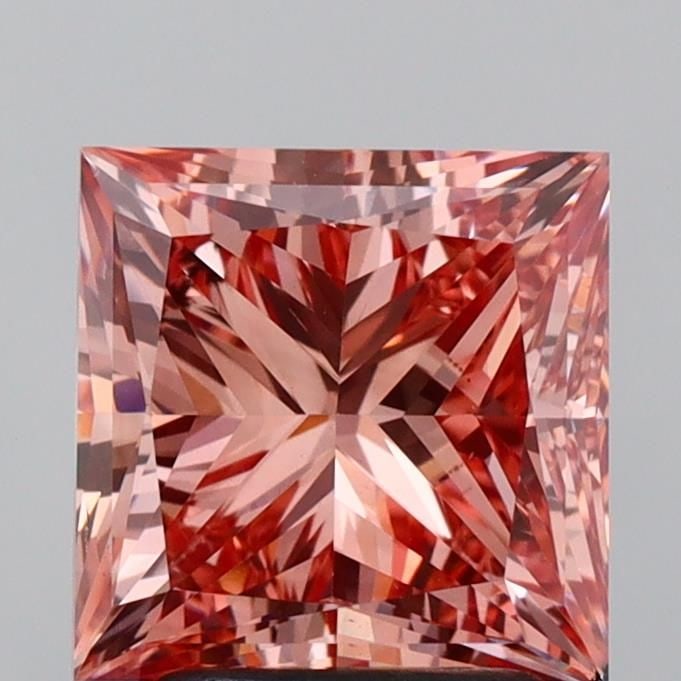 Loose Diamond - PRINCESS 2.84ct Fancy Intense Brownish Pink VS1: Loose Diamond - PRINCESS 2.84ct Fancy Intense Brownish Pink VS1 Source: This is a real non-mined Diamond that has been grown in a lab Shape: PRINCESS Carats: 2.84 Color: Fancy Intense Brownish Pink Ce