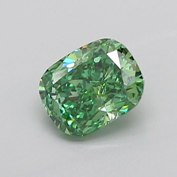 Loose Diamond - CUSHION MODIFIED 1.02ct Fancy Vivid Green VVS2: Loose Diamond - CUSHION MODIFIED 1.02ct Fancy Vivid Green VVS2 Source: This is a real non-mined Diamond that has been grown in a lab Shape: CUSHION MODIFIED Carats: 1.02 Color: Fancy Vivid Green Certi