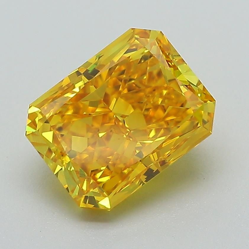 Loose Diamond - RADIANT 2.42ct Fancy Vivid Yellow VS1: Loose Diamond - RADIANT 2.42ct Fancy Vivid Yellow VS1 Source: This is a real non-mined Diamond that has been grown in a lab Shape: RADIANT Carats: 2.42 Color: Fancy Vivid Yellow Certification: IGI Vid