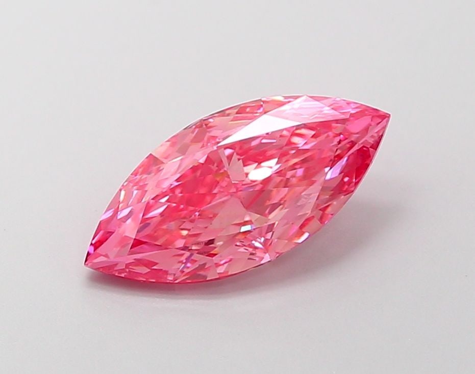 Loose Diamond - MARQUISE 2.3ct Fancy Vivid Pink VS2: Loose Diamond - MARQUISE 2.3ct Fancy Vivid Pink VS2 Source: This is a real non-mined Diamond that has been grown in a lab Shape: MARQUISE Carats: 2.3 Color: Fancy Vivid Pink Certification: IGI Video: